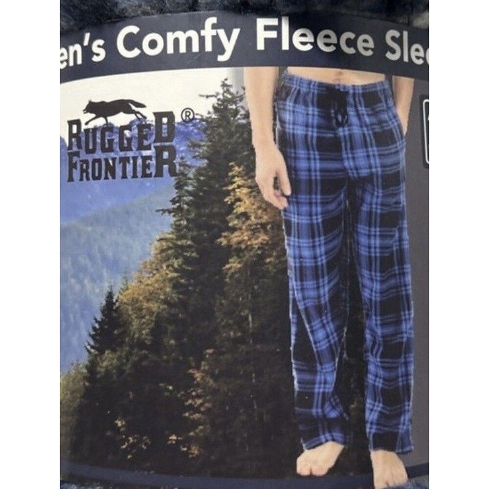 NEW Rugged Frontier Men’s Soft Comfy Fleece Lounge Pants - Blue/White